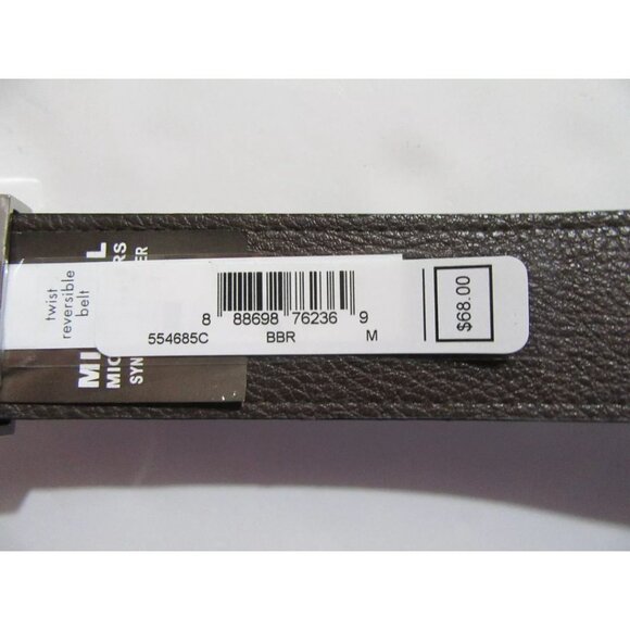 Michael Kors Womens Reversible Belt Black Signature Logo / Brown NWT Large - Picture 5 of 9